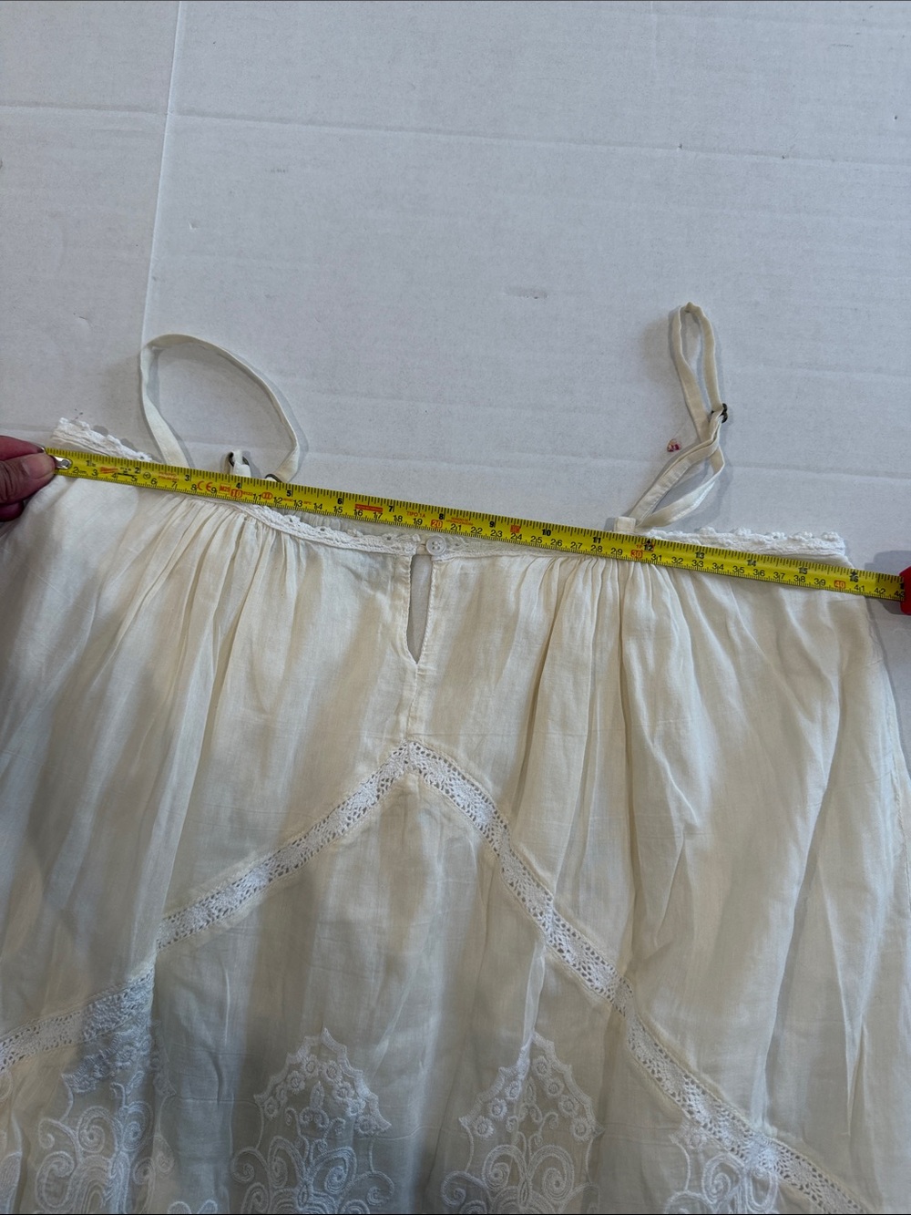 Raspodia Cream Lace-Trim Slip Dress - Picture 8 of 11